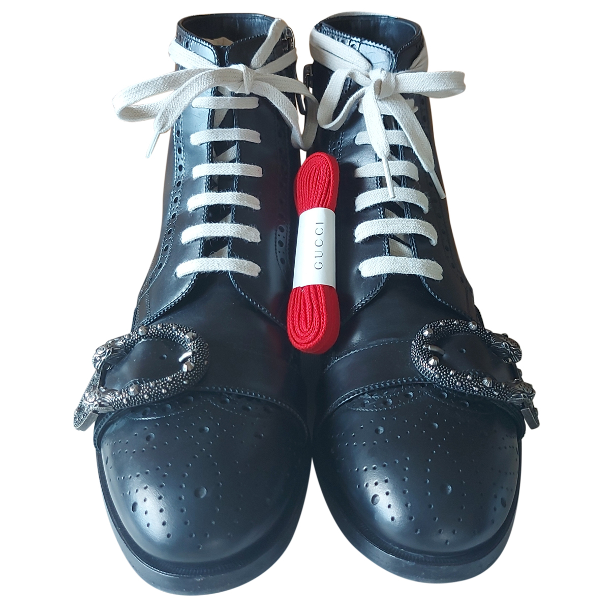 Queercore leather boots Gucci Black 